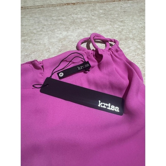 Krisa One-Sleeve Asymmetrical Blouse Women's Medium Pink REVOLVE NWT Made in USA - Picture 6 of 9